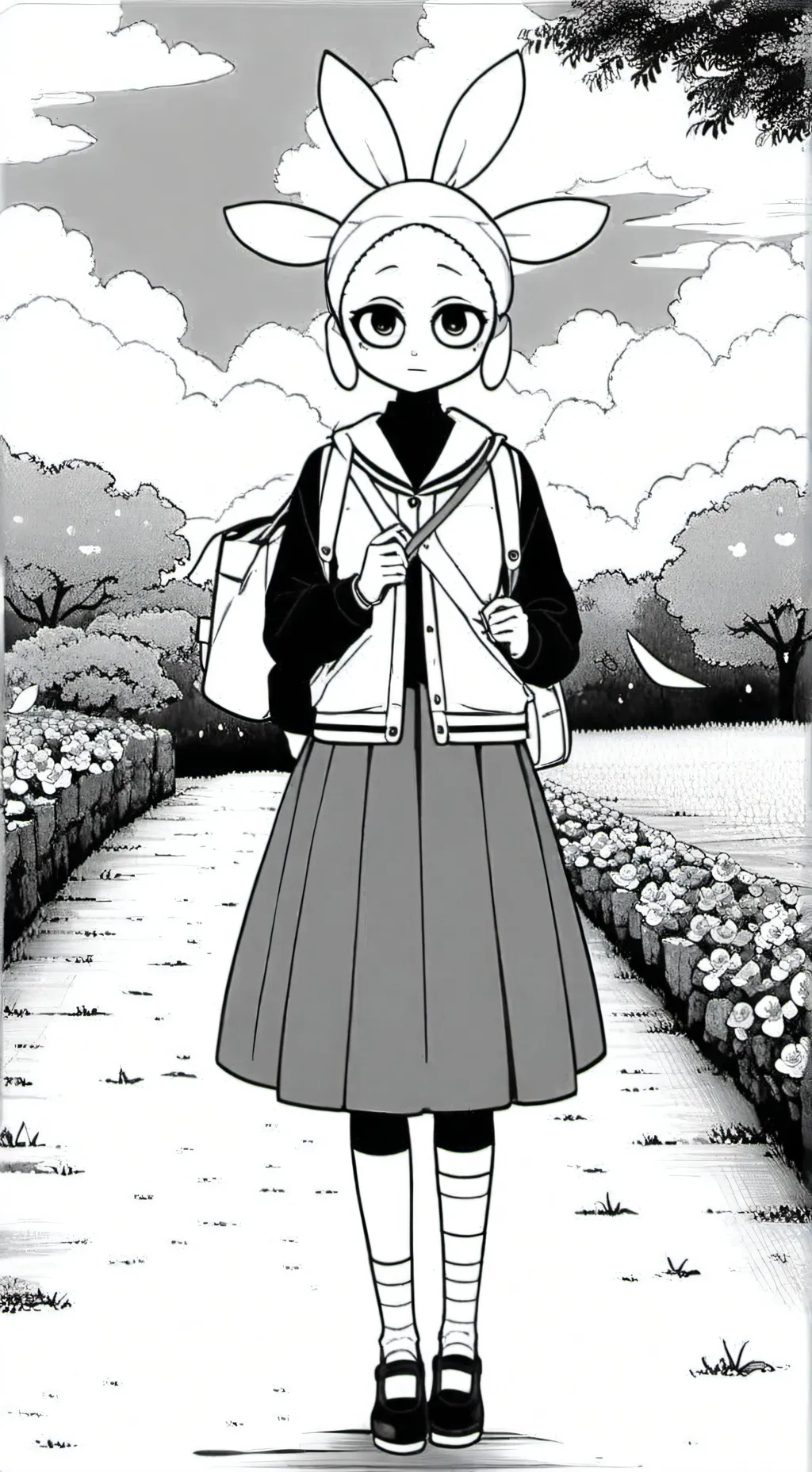 ai character: Gray background