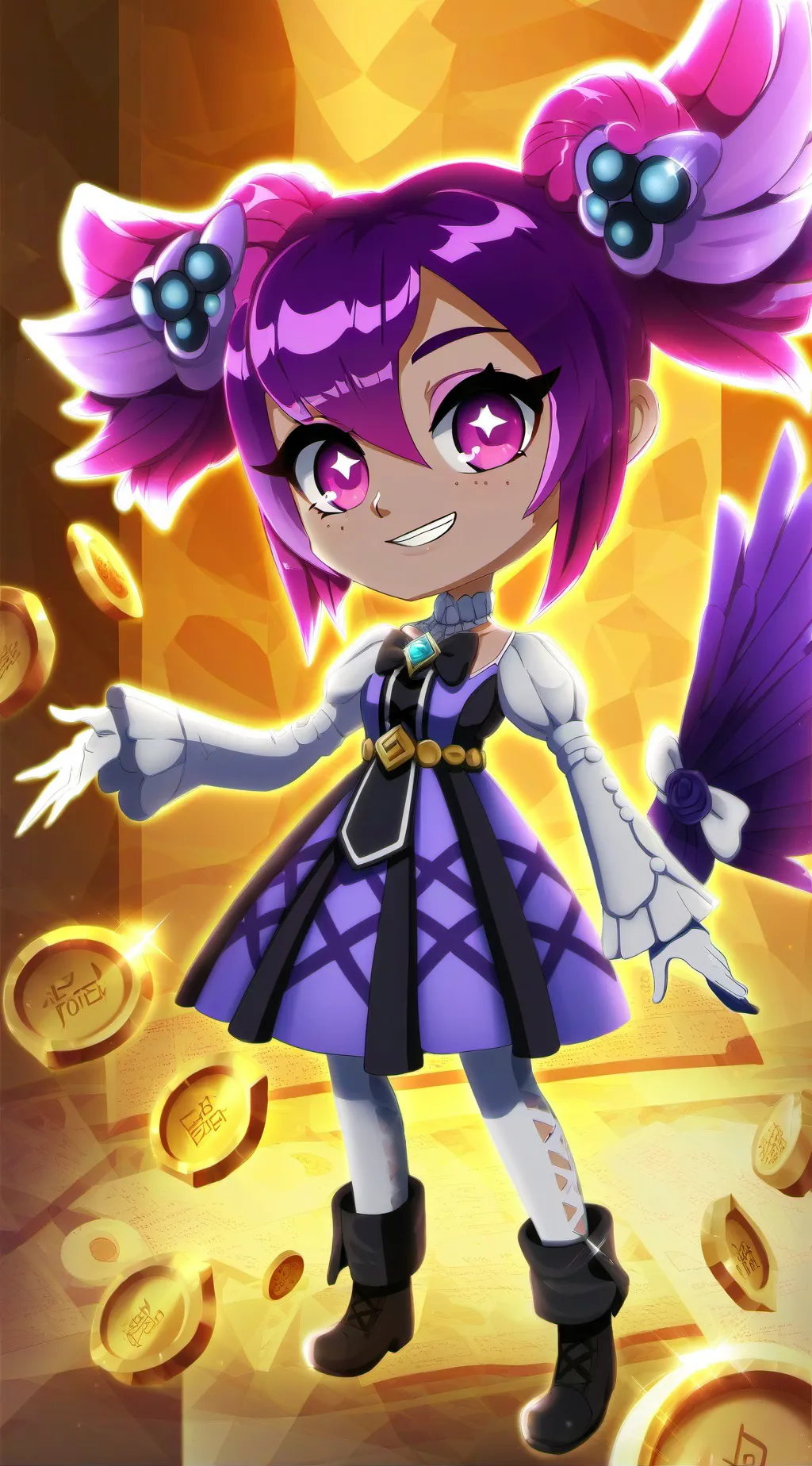 ai character: Titan Luna woman  background