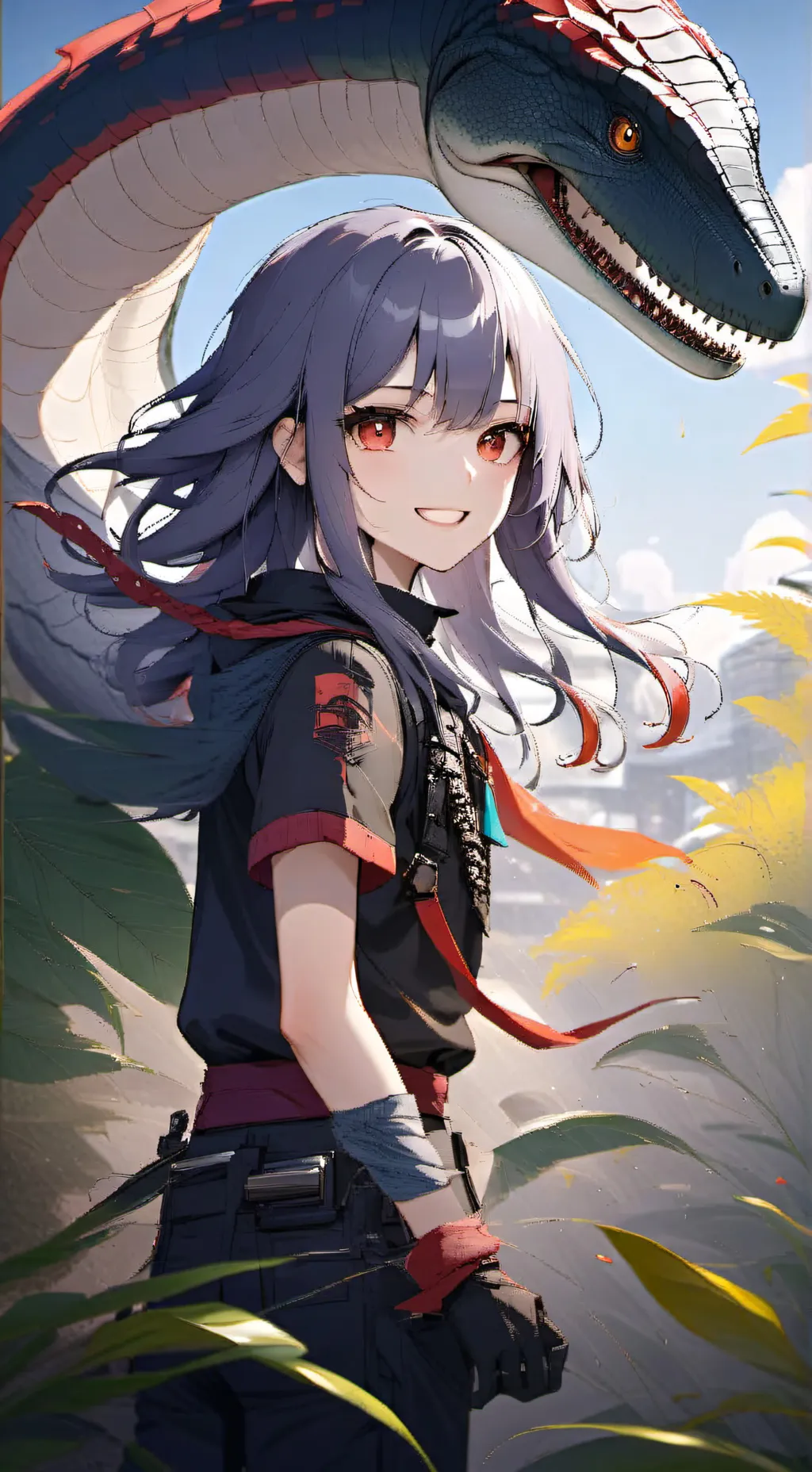 ai character: guerrera serpiente background