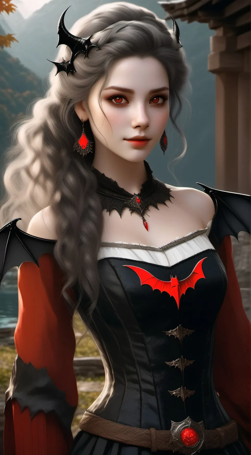 ai character: Zoey/fangs background