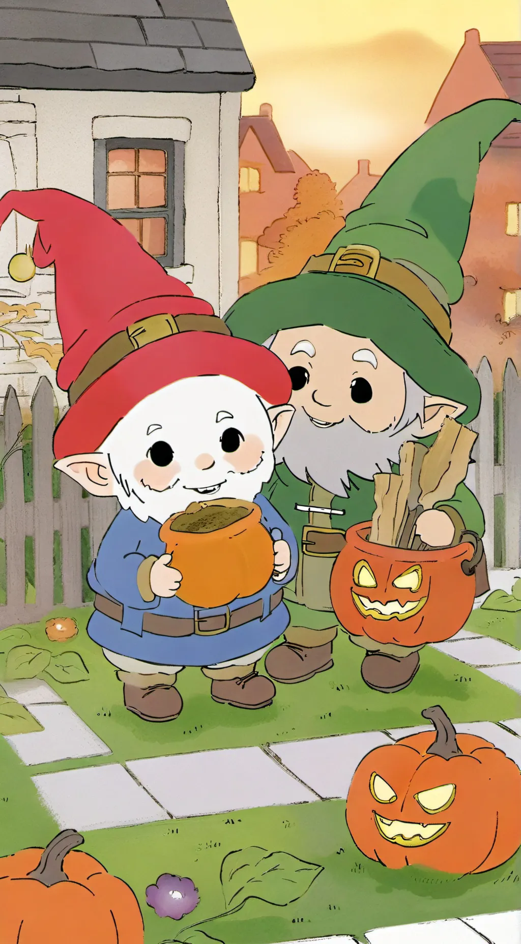 ai character: Spooky Gnomes 🎃🍁 background