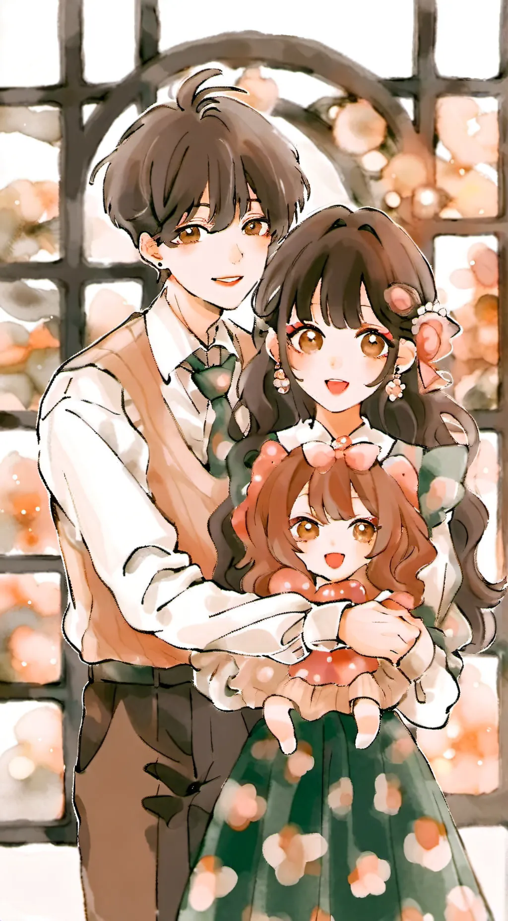ai character: mom dad and sister background