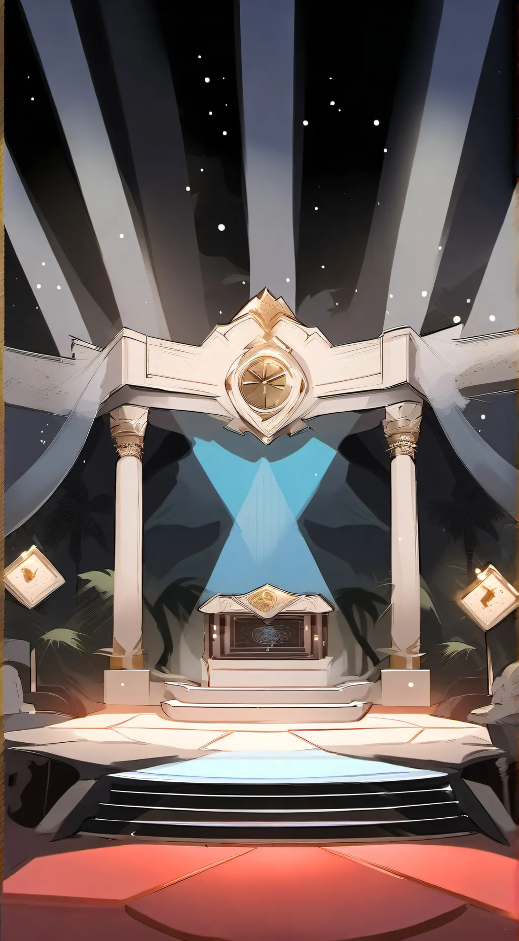 ai character: Vees game show background