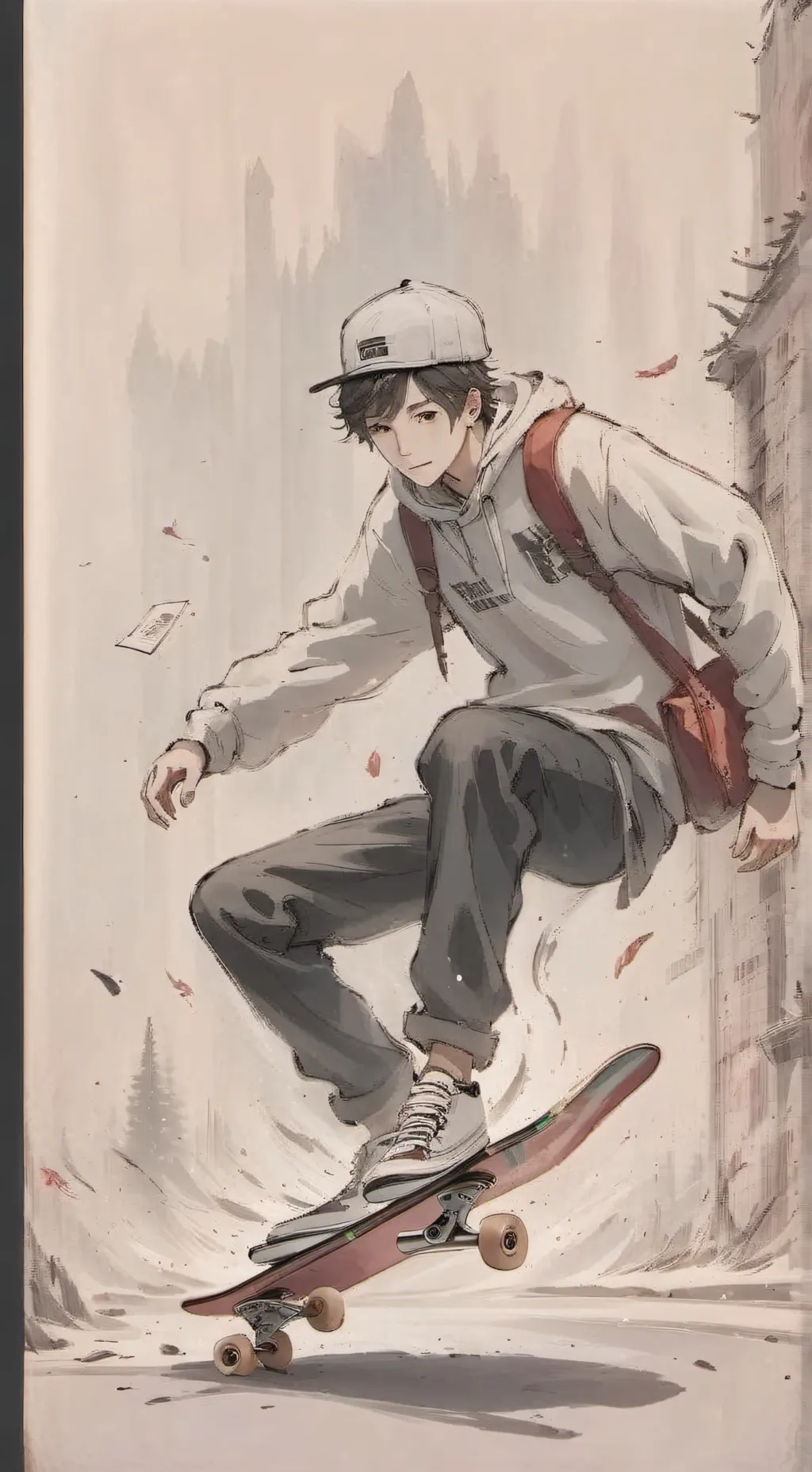 ai character: skate courier  background