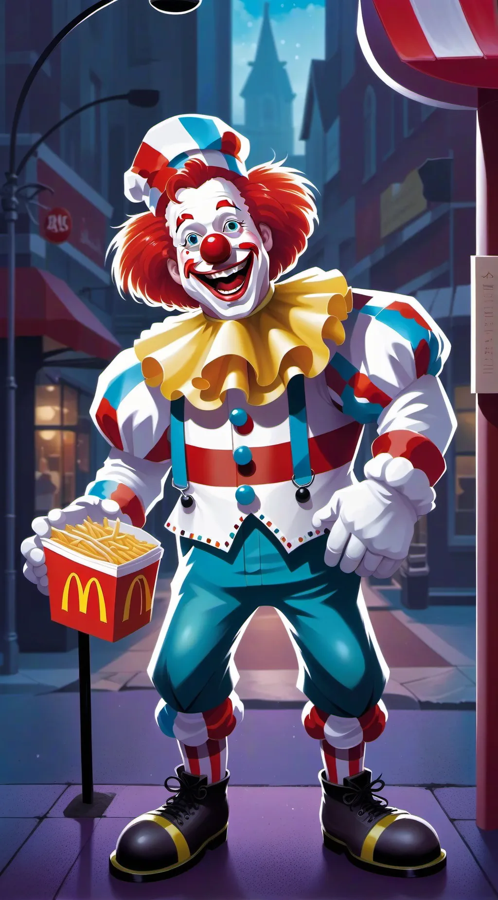 ai character: Ronald mcdonald background