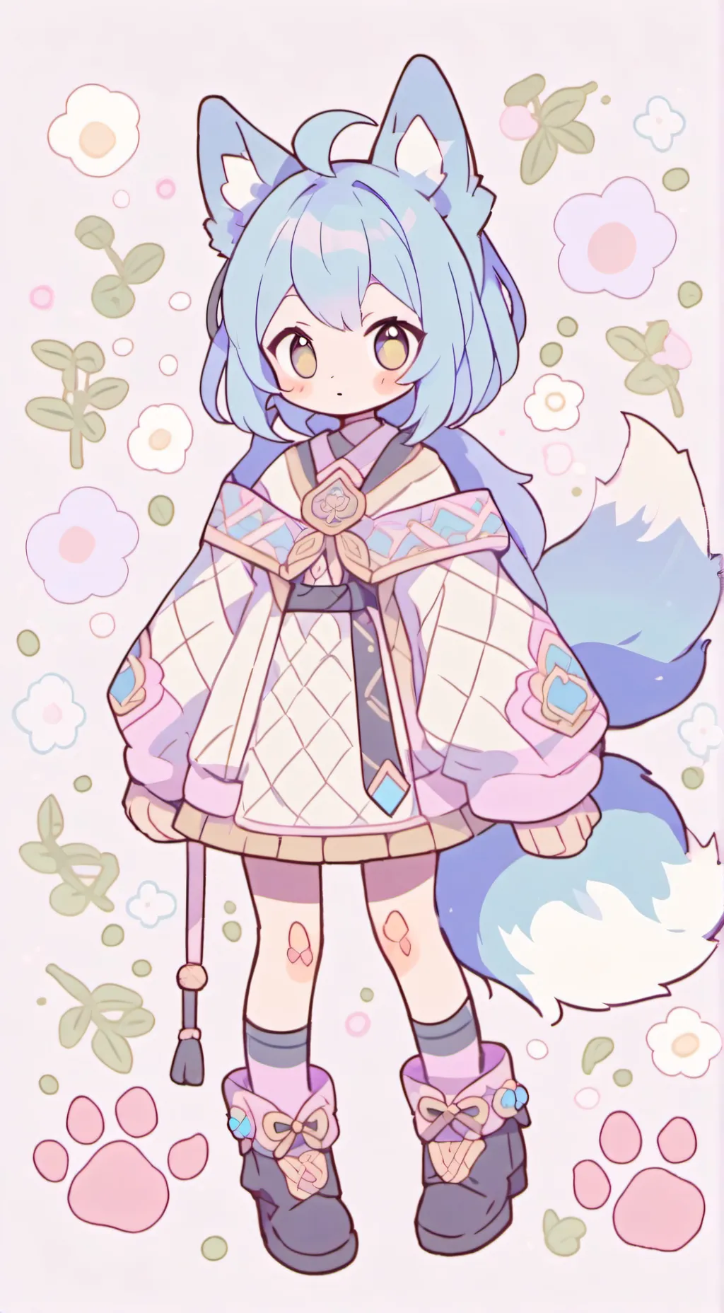 ai character: Violet background