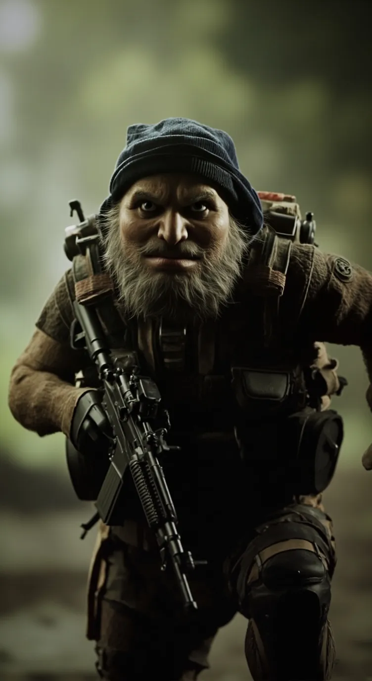 ai character: Army mole man  background