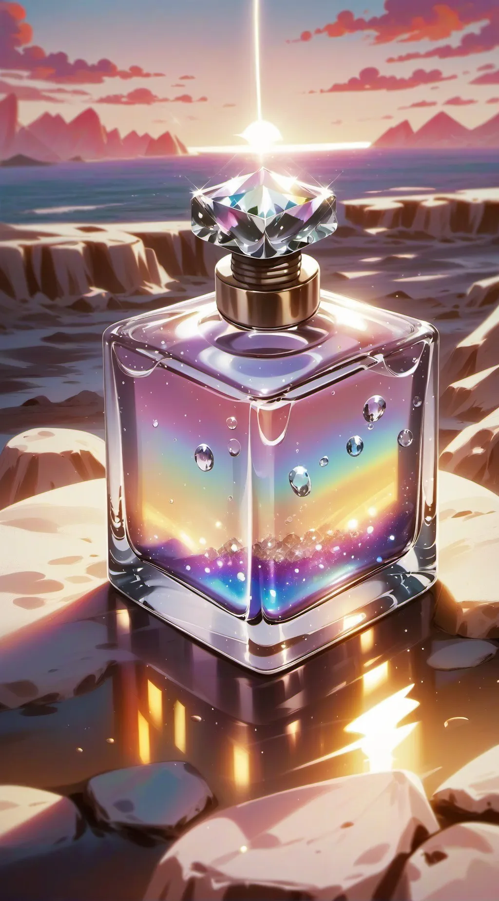 ai character: magic rainbow poti background