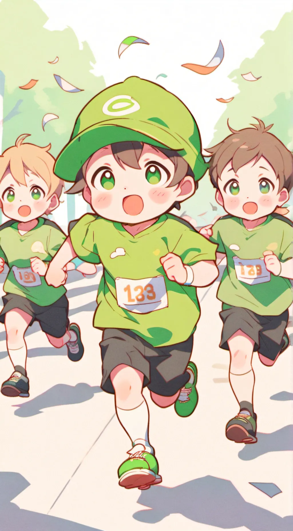 ai character: Baby marathon  background