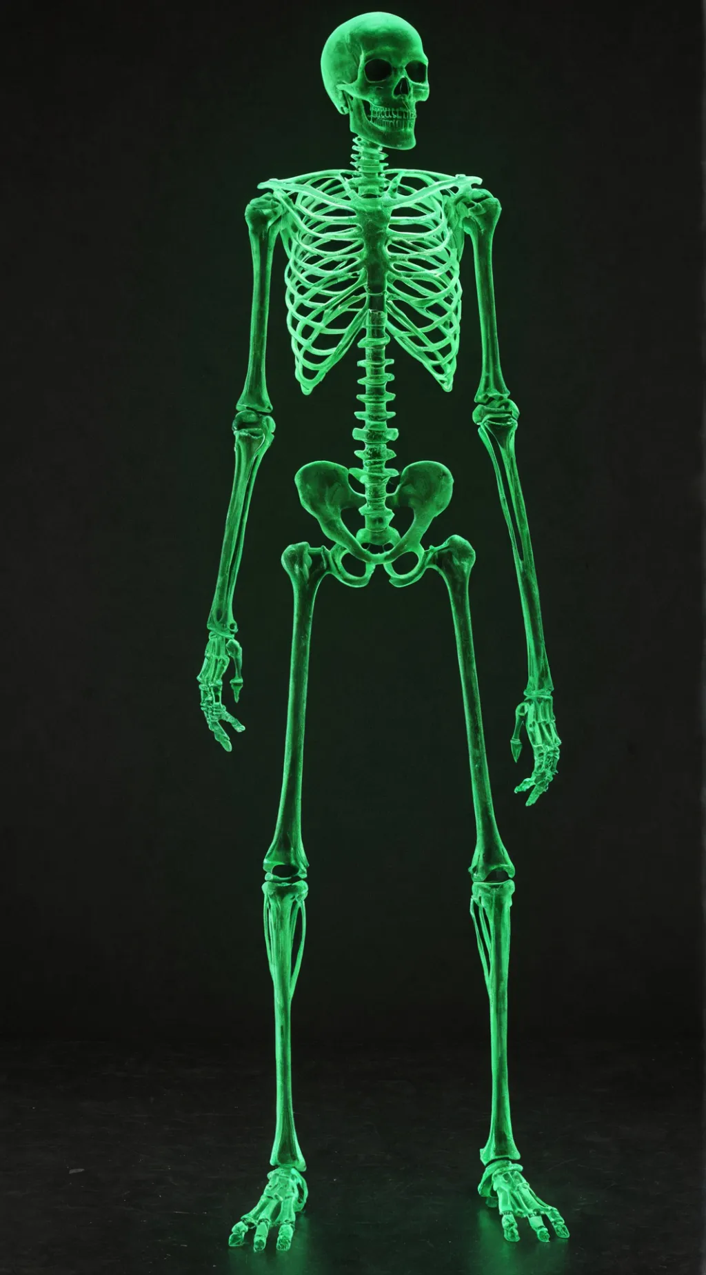 ai character: spooky skeleton  background