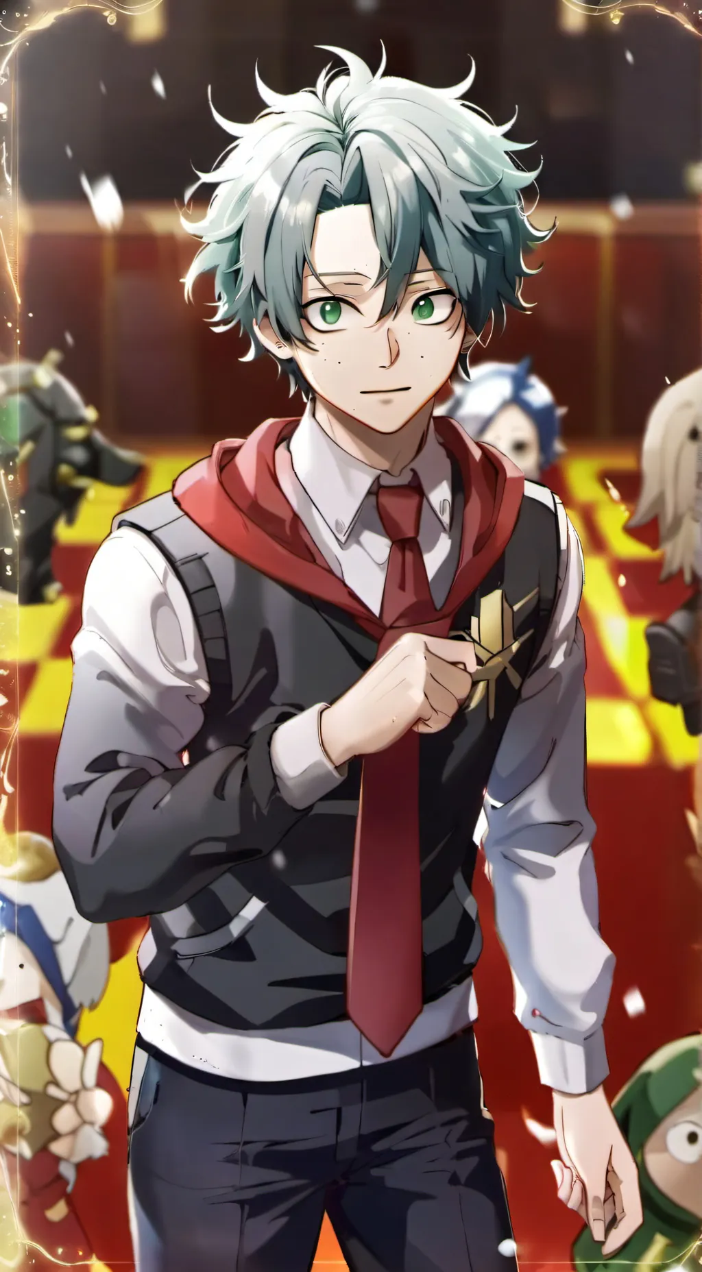 ai character: MHA sleepover background