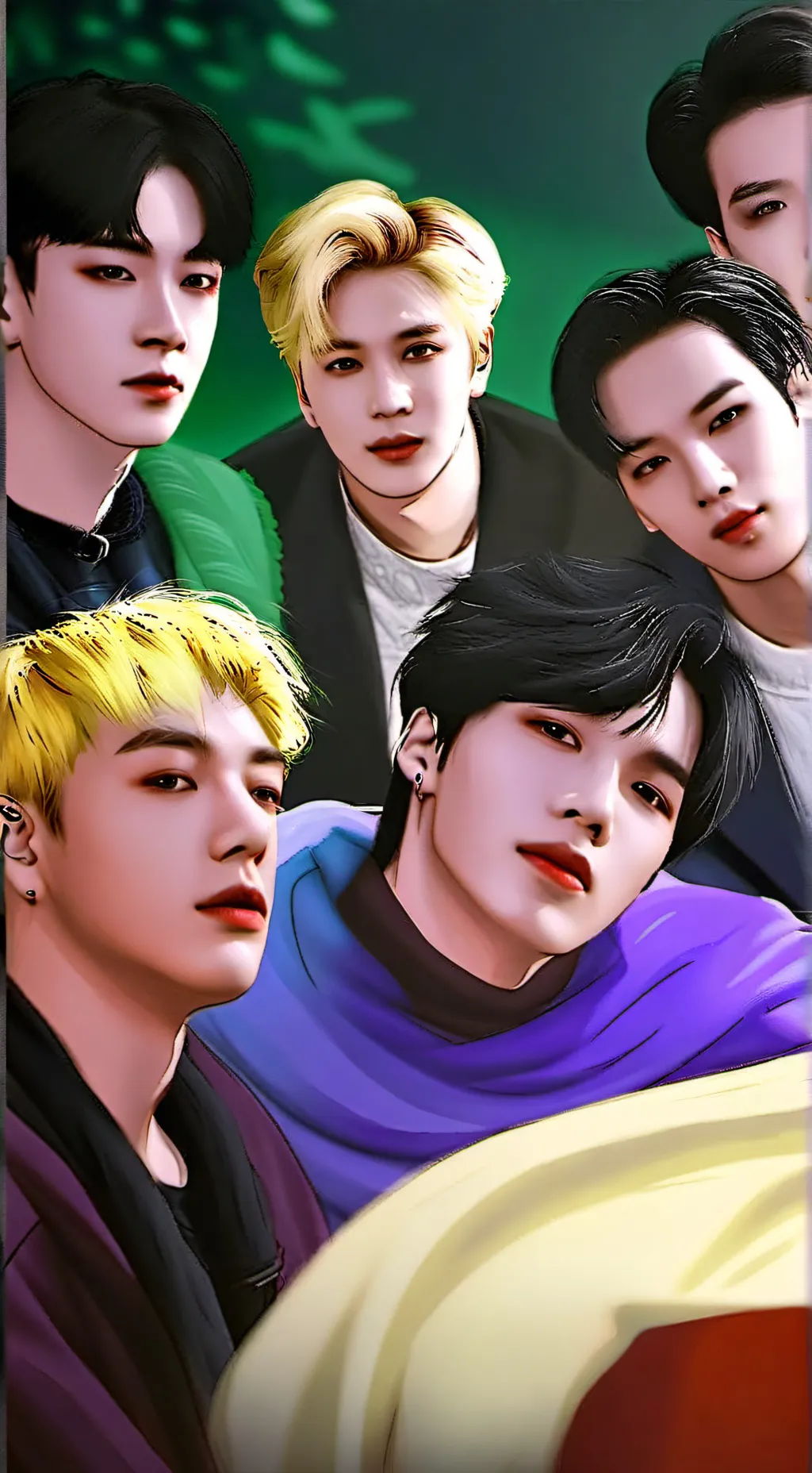 ai character: 蔡勋柾国和其他所有 background