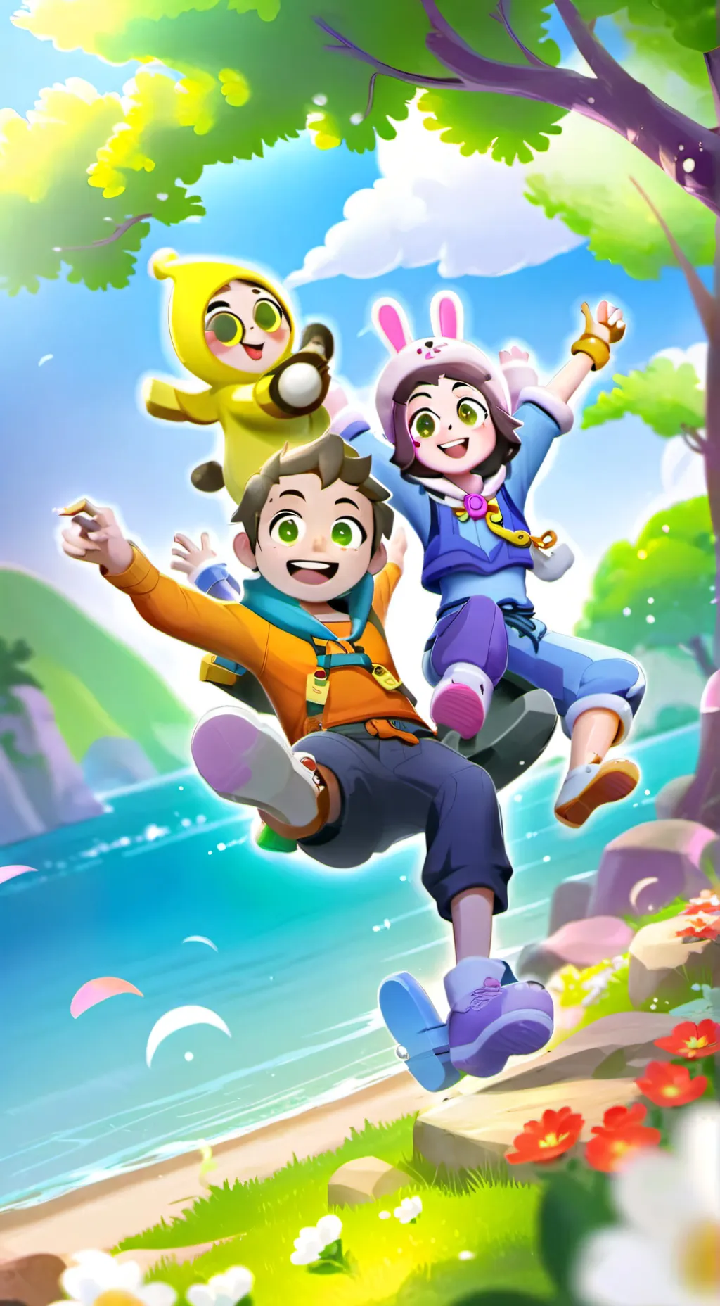 ai character: SPRUNKI GET BABIES background