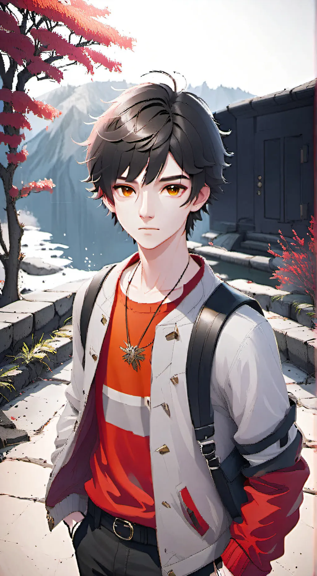 ai character: Isaac wood background