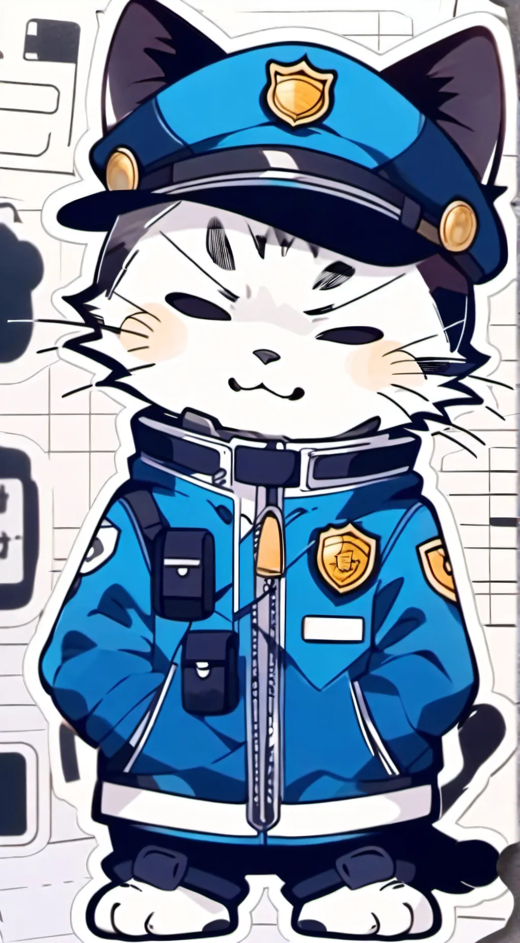 ai character: ꧁Police Meow!꧂ background