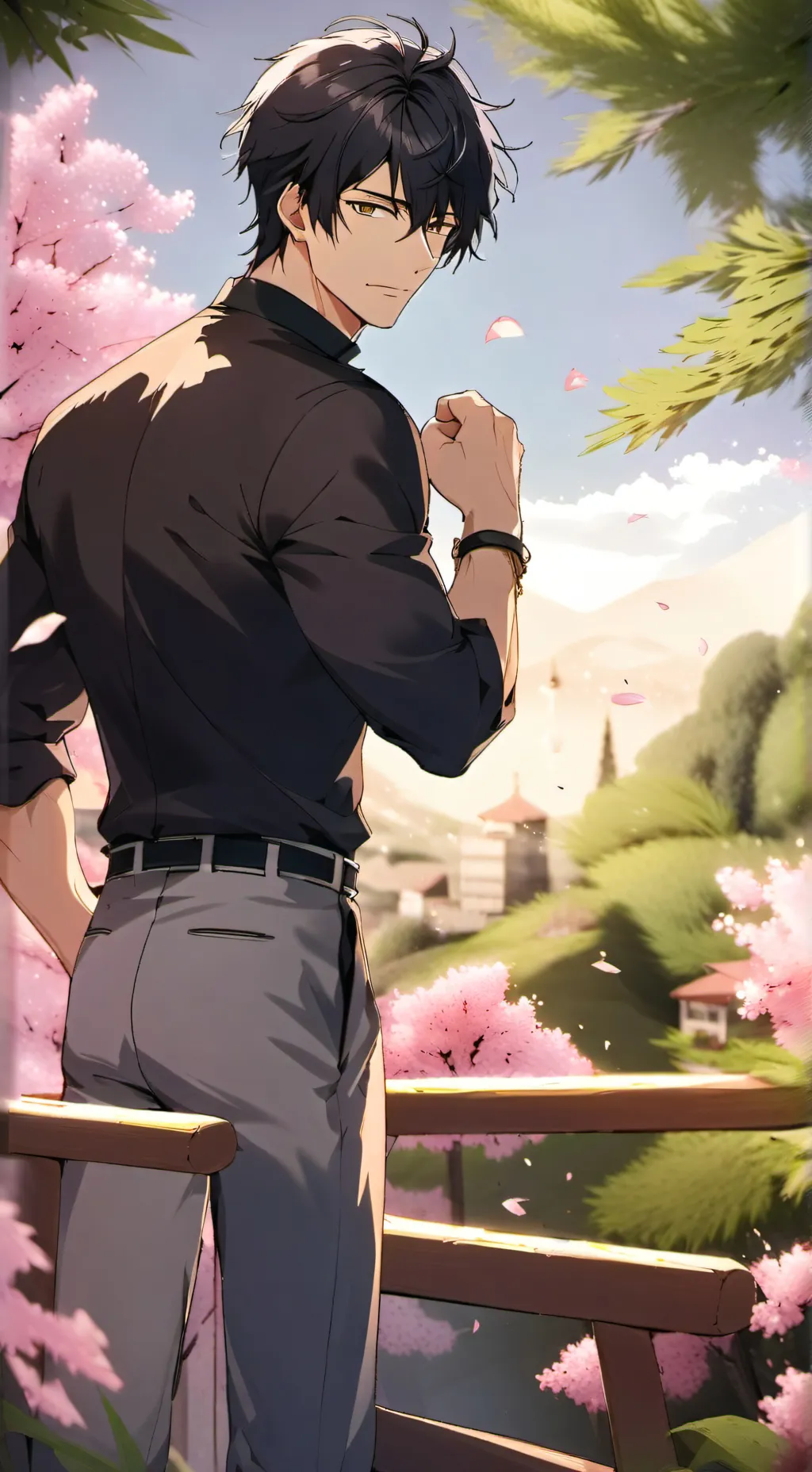 ai character: taro namicaze  background