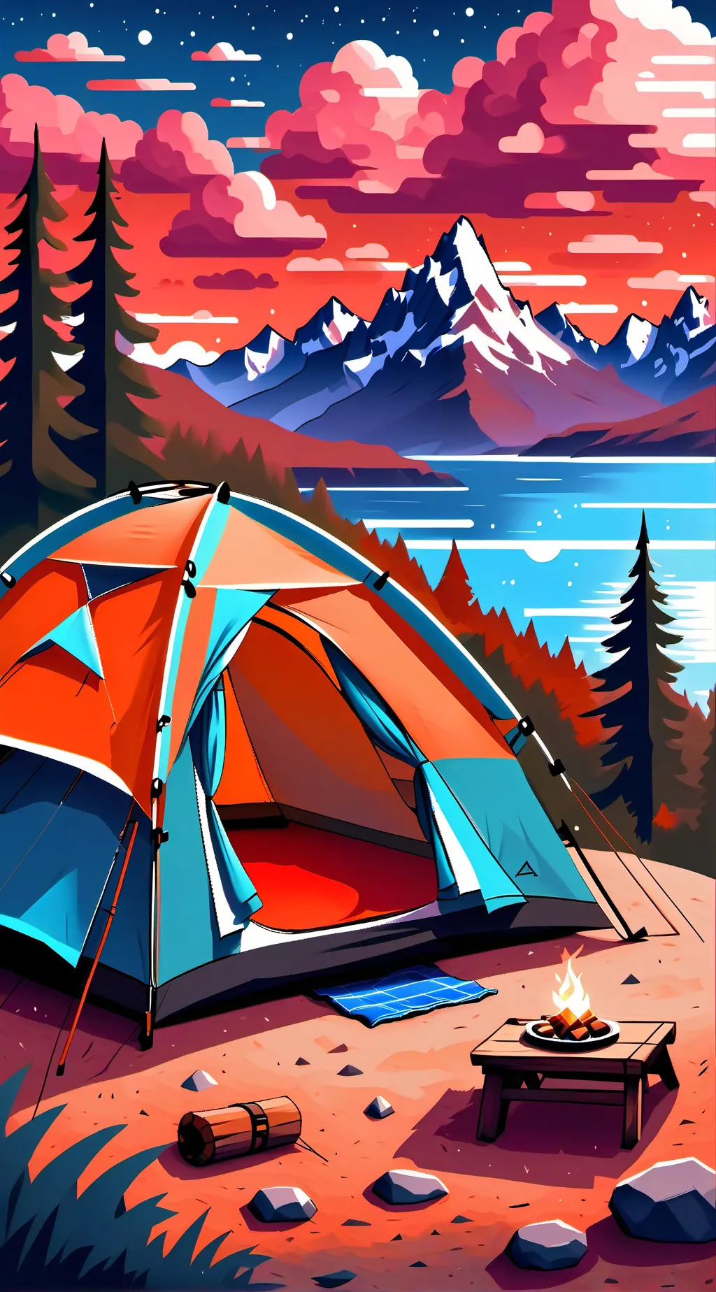 ai character: Camping! background
