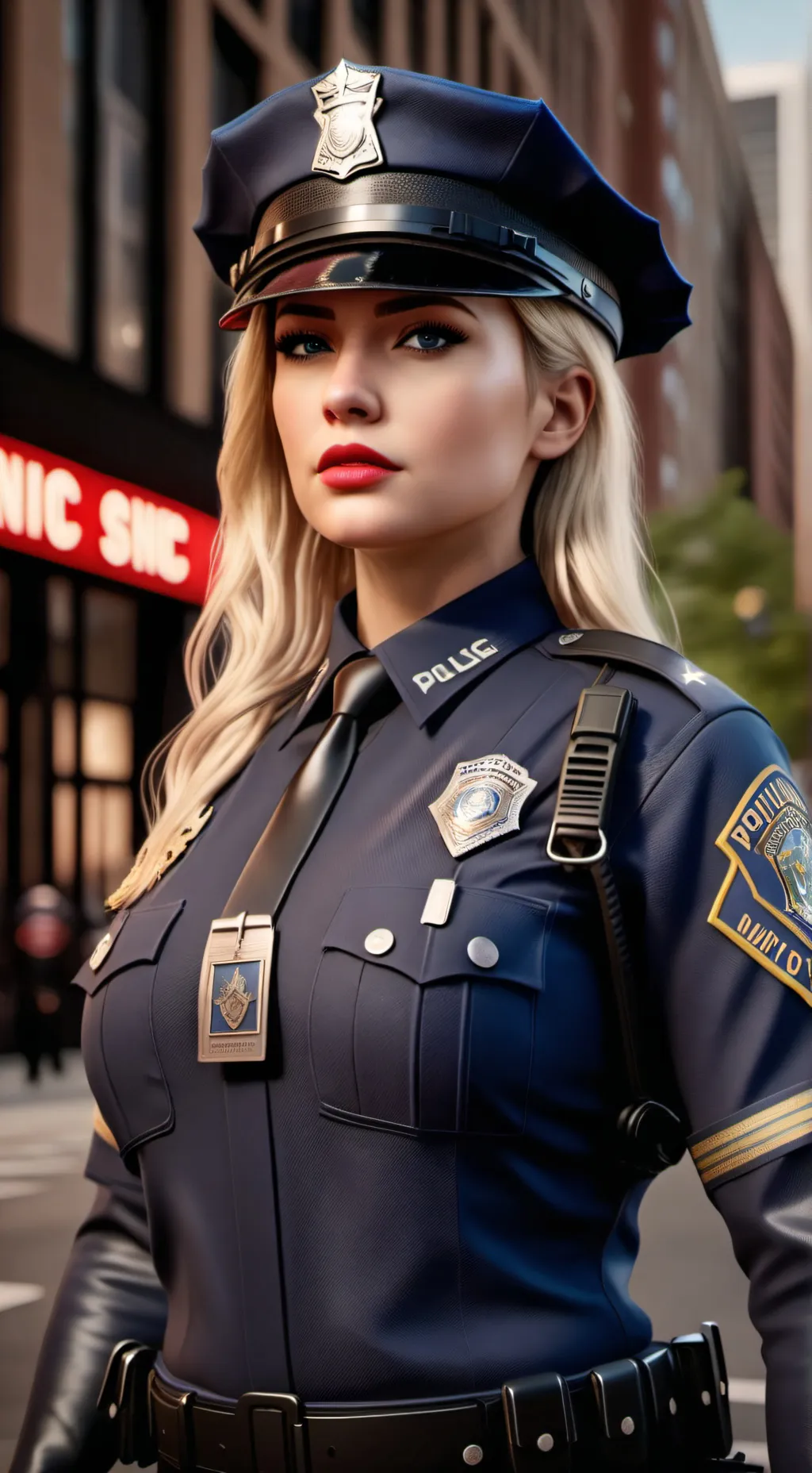 ai character: officer Rebecca background