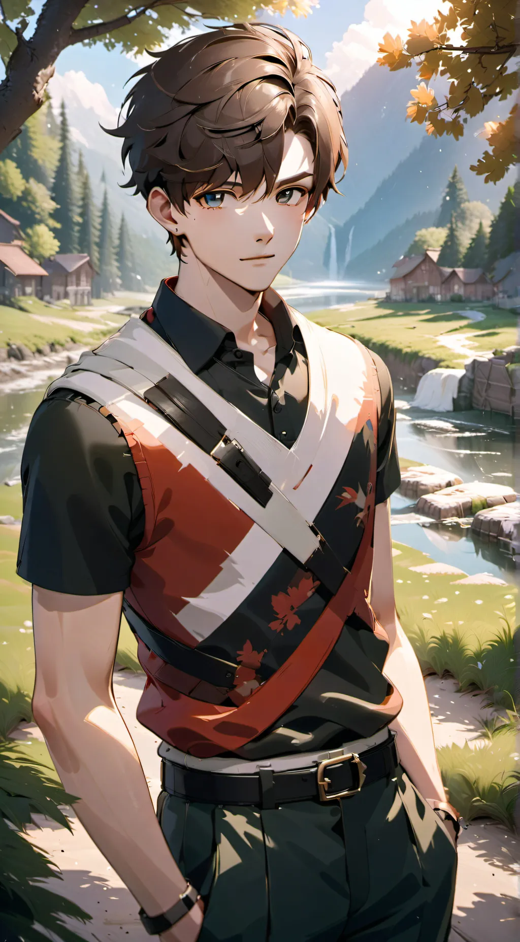 ai character: Sam brown background