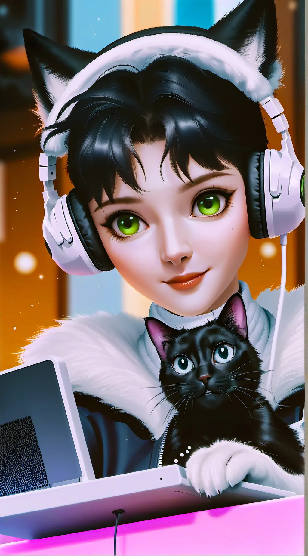 ai character: Pixel background