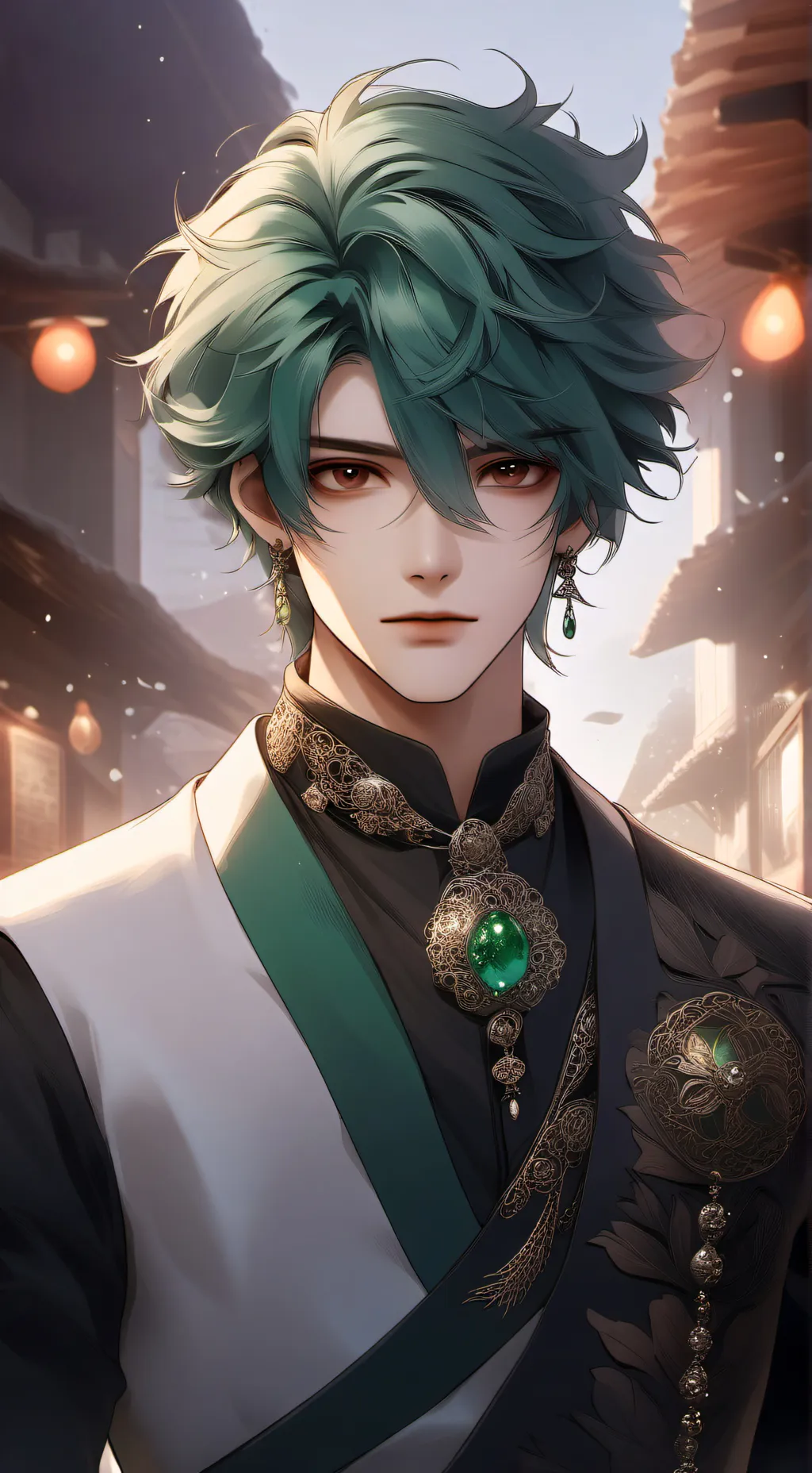 ai character: Mha on a walk background