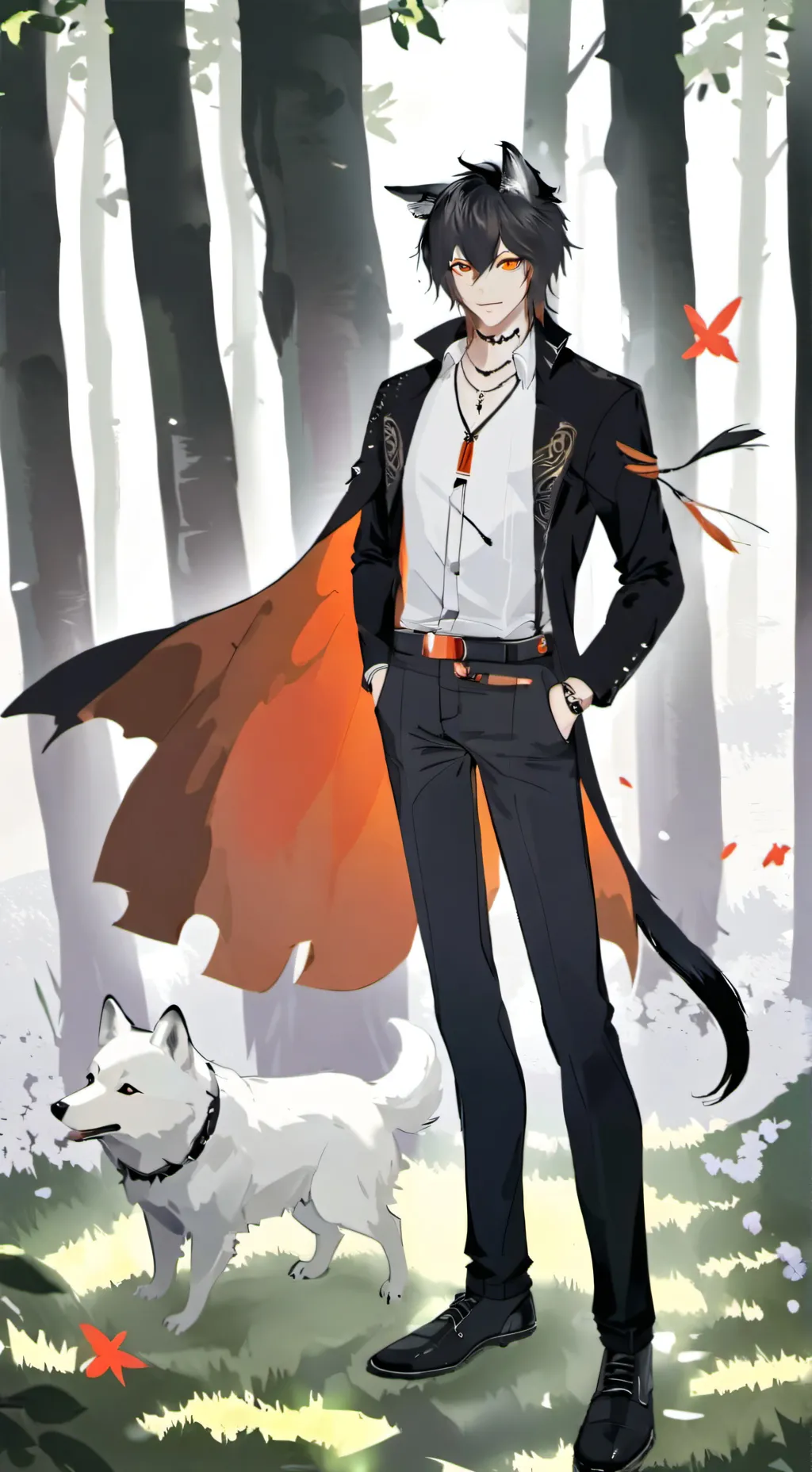 ai character: wolf king Adrien background