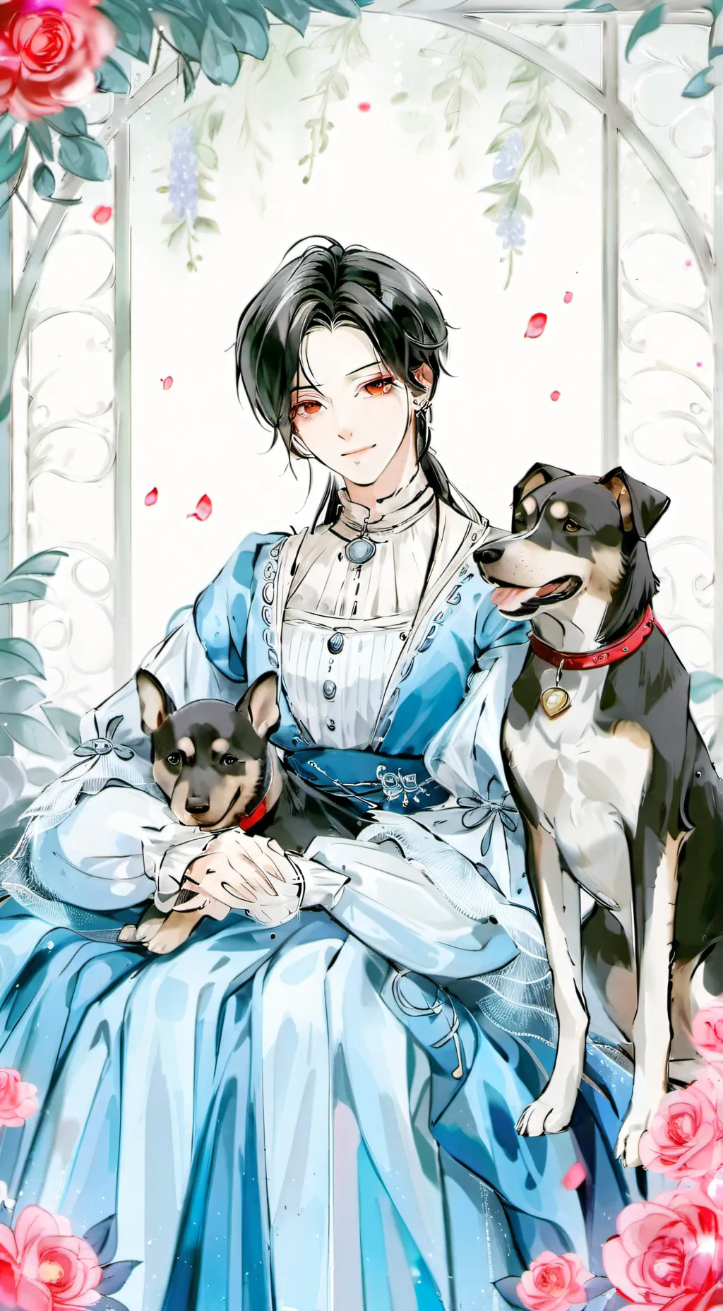 ai character: rose background