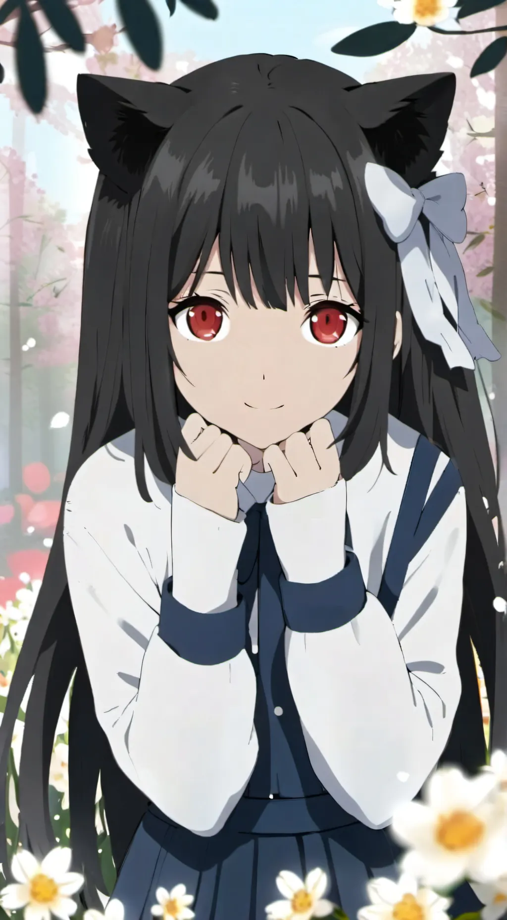 ai character: cat girl background