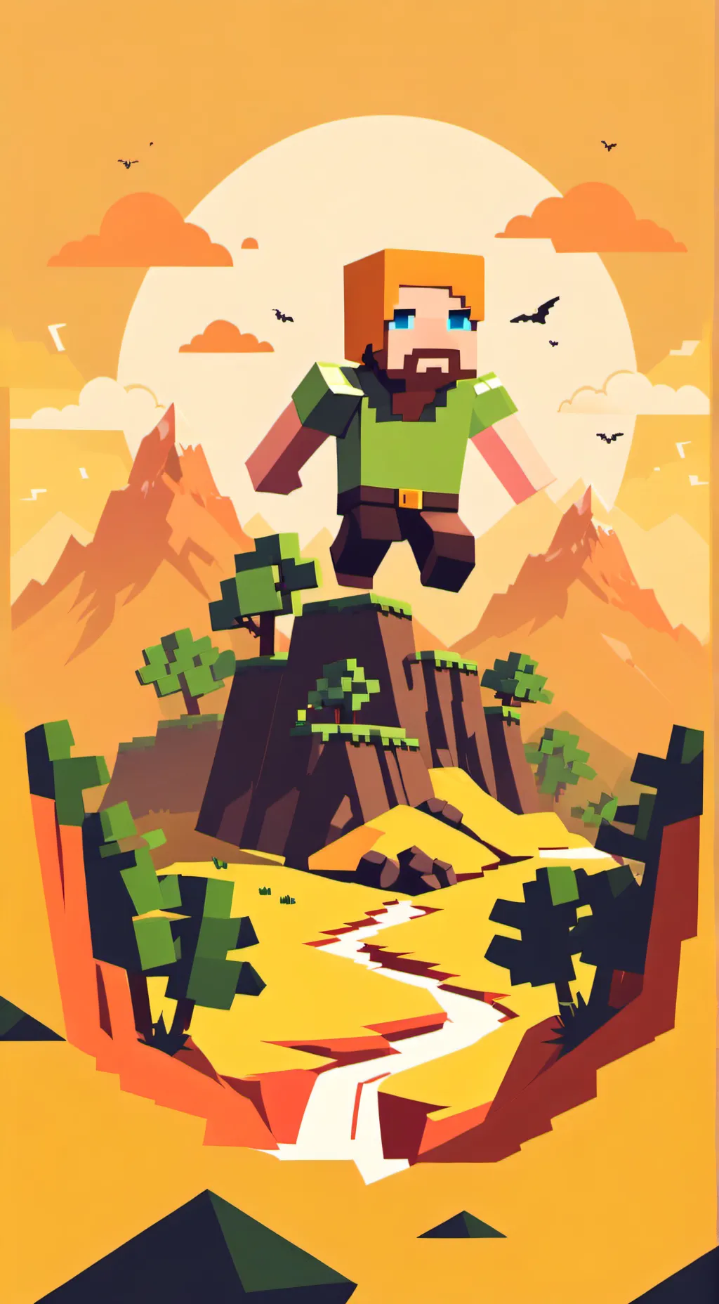 ai character: minecraft  background