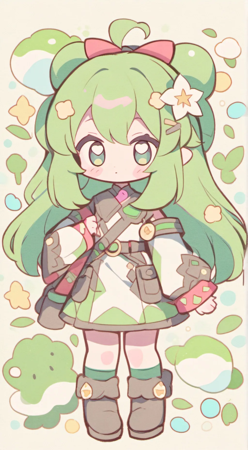 ai character: Green apple  background