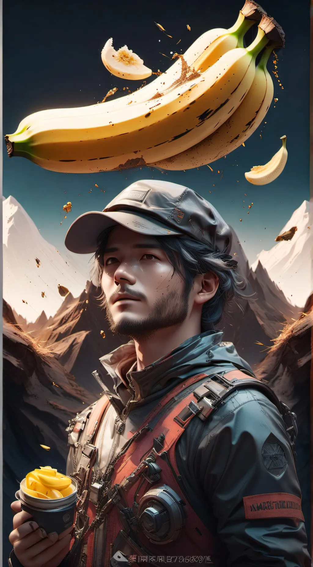 ai character: trash camper oil b background