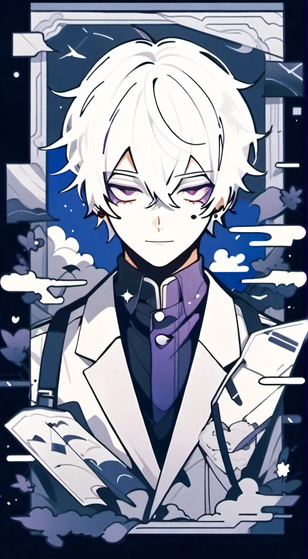 ai character: purple guy  background