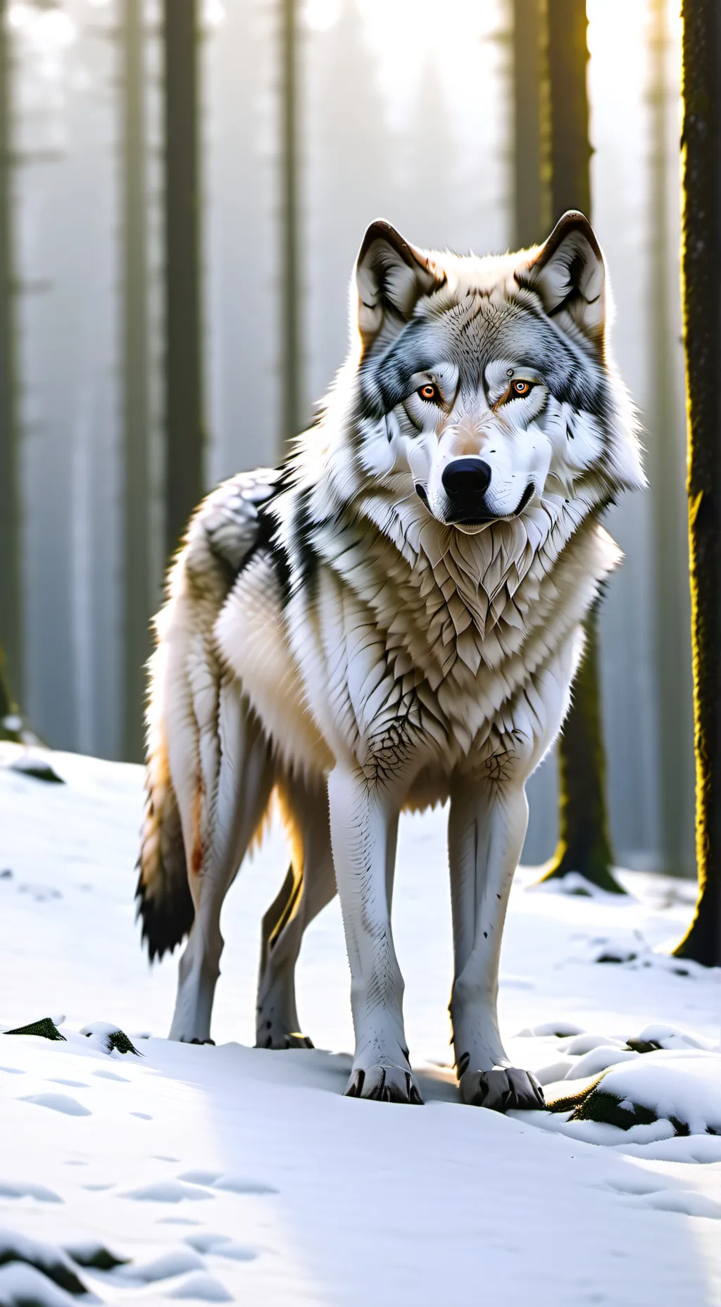 ai character: snowflake background