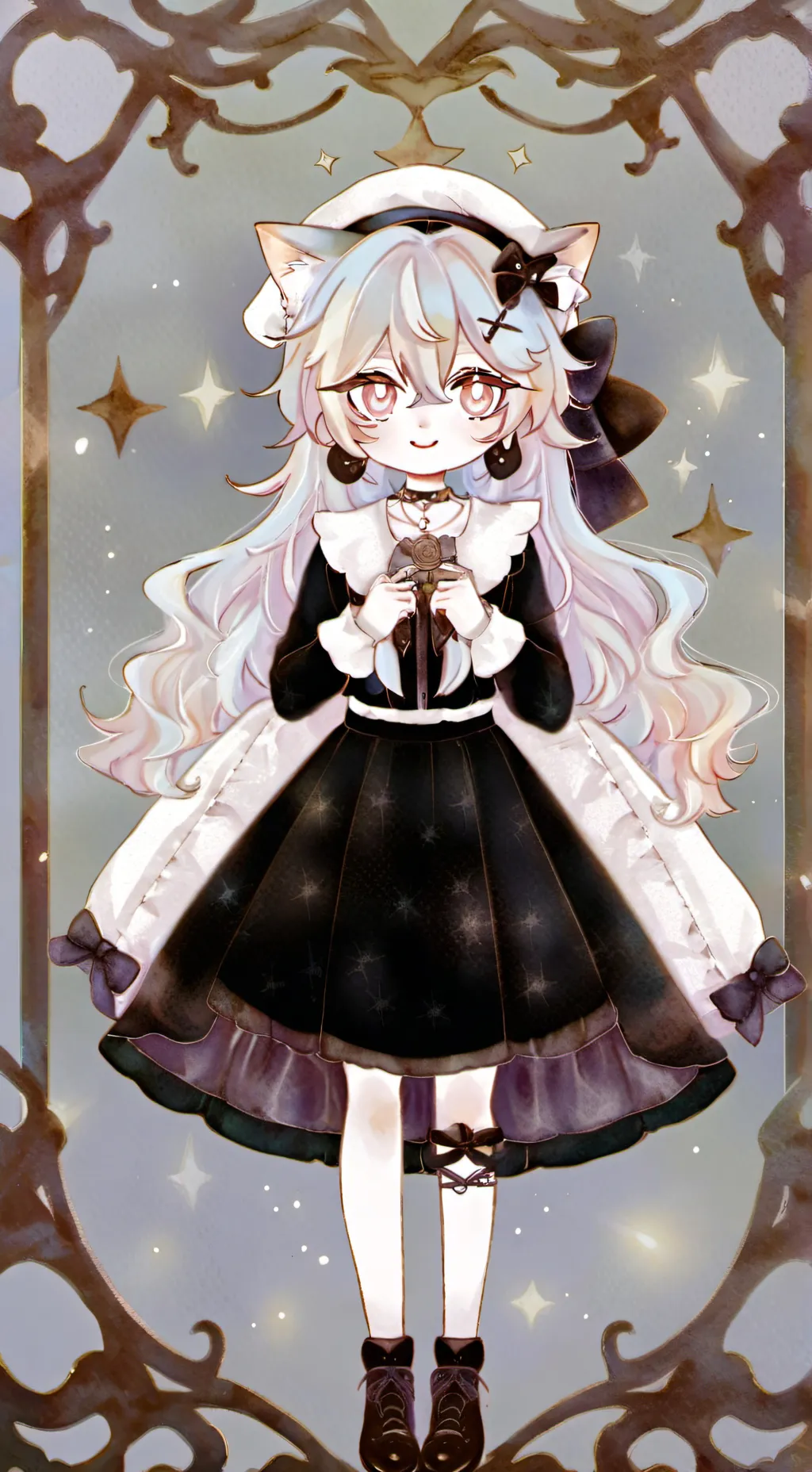 ai character: cinna kitty meowz  background