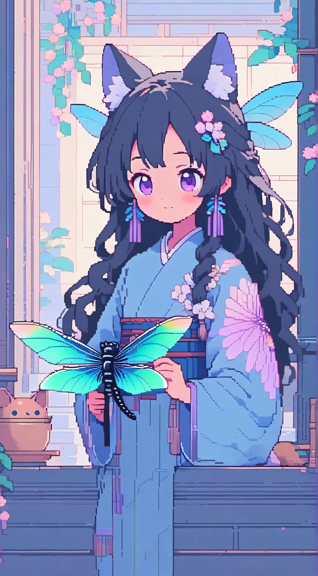 ai character: Nezuko Spiritling background