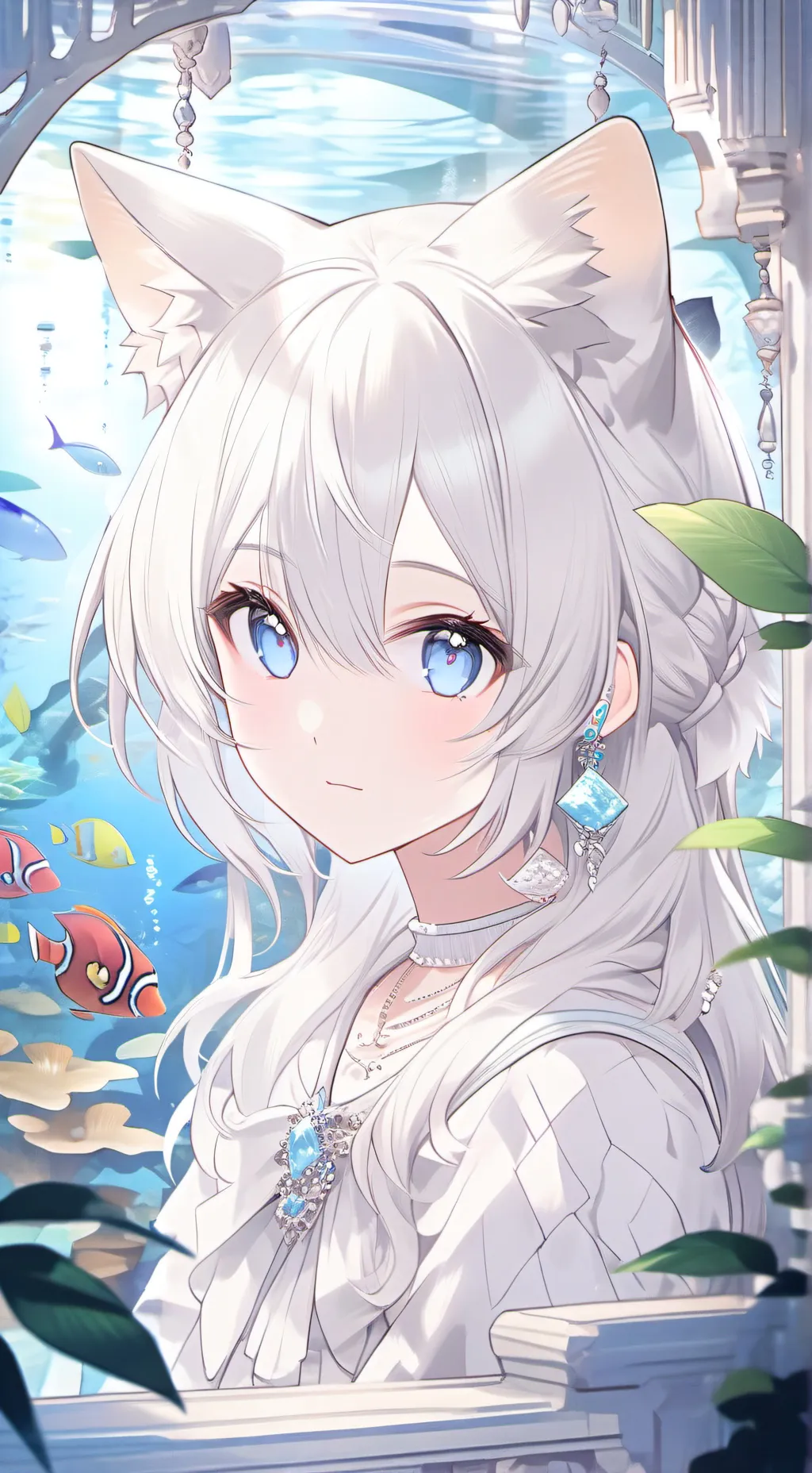 ai character: Ela the Spirited Silver background