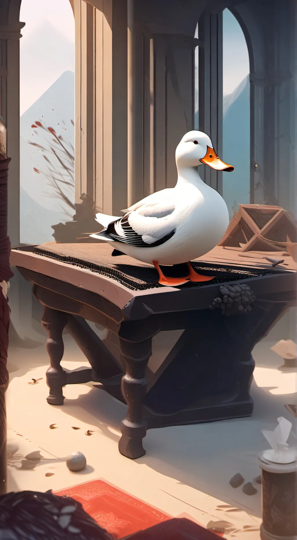 ai character: A duck background