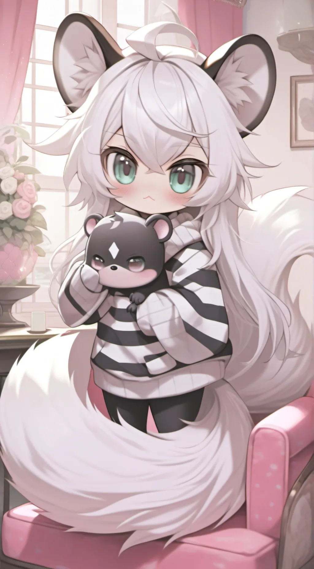 ai character: Striped Skunk Spir background