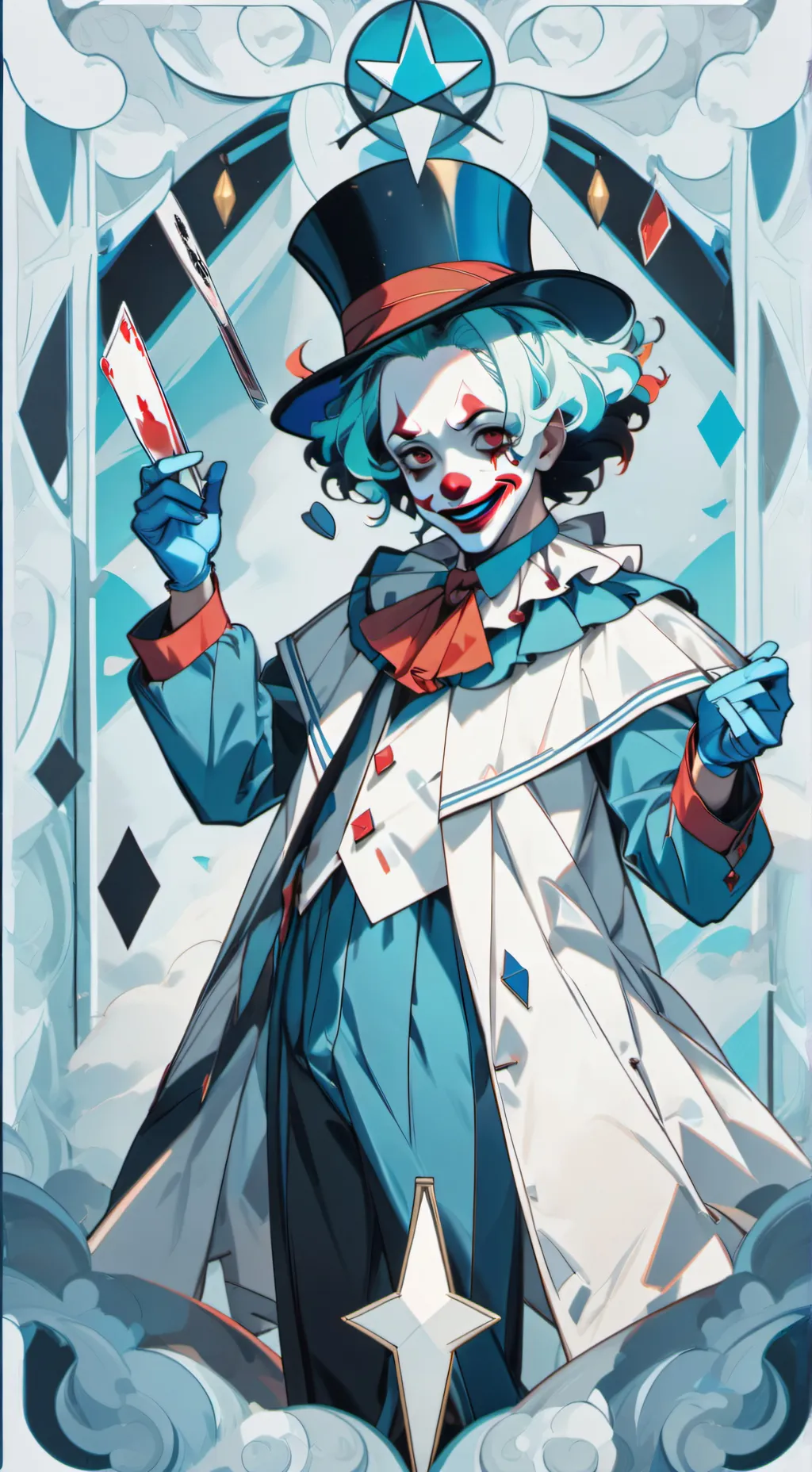 ai character: KILLER CLOWN  background