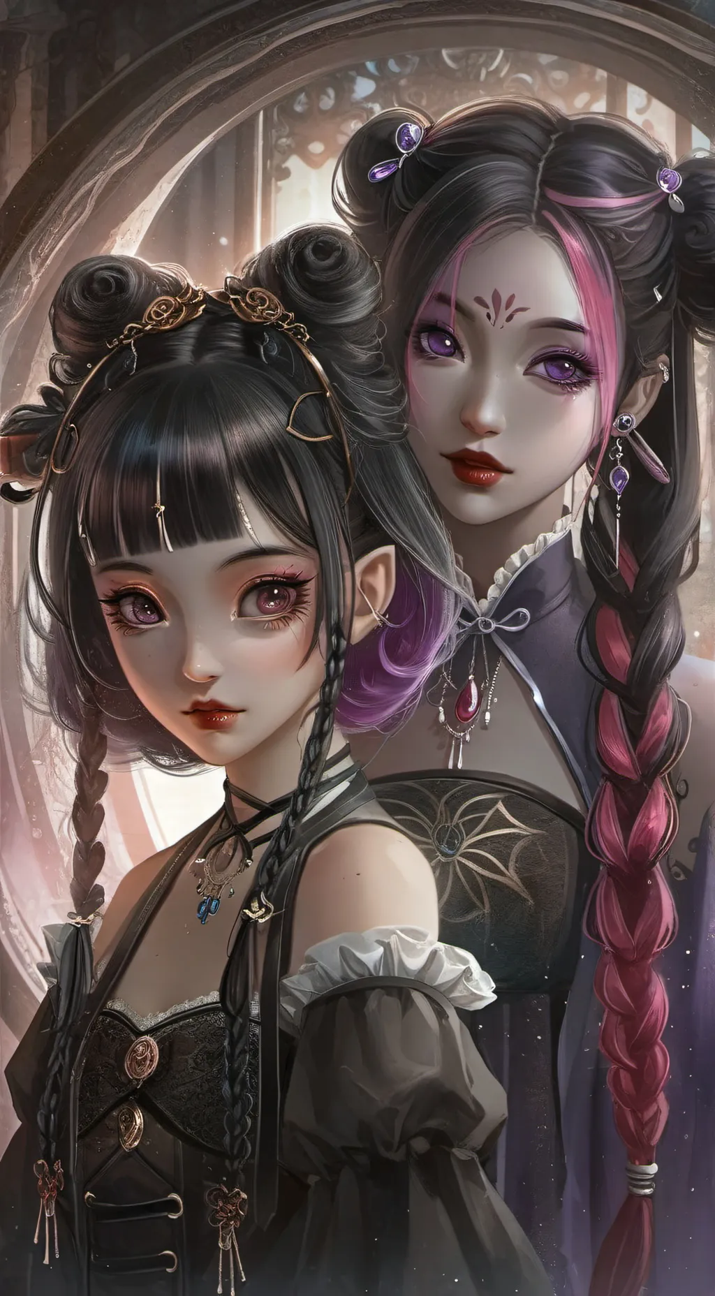 ai character: Mira,zoey and rumi background