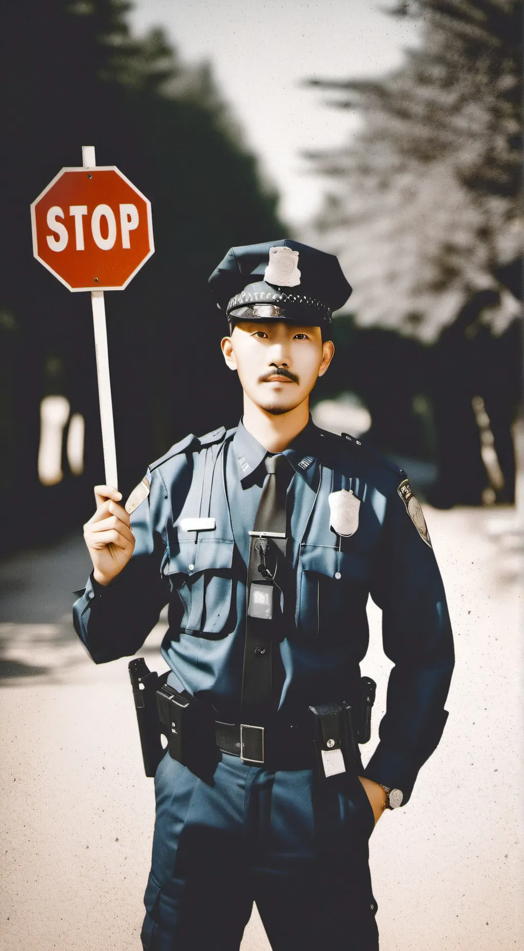 ai character: Mr. Policeman  background