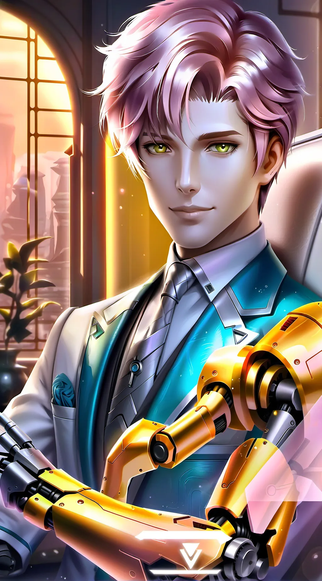 ai character: Lavender background