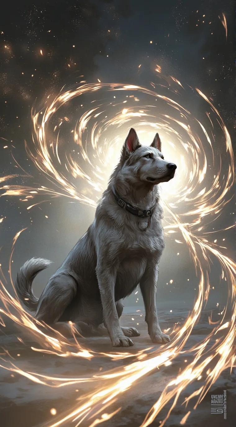 ai character: shadowless dog background