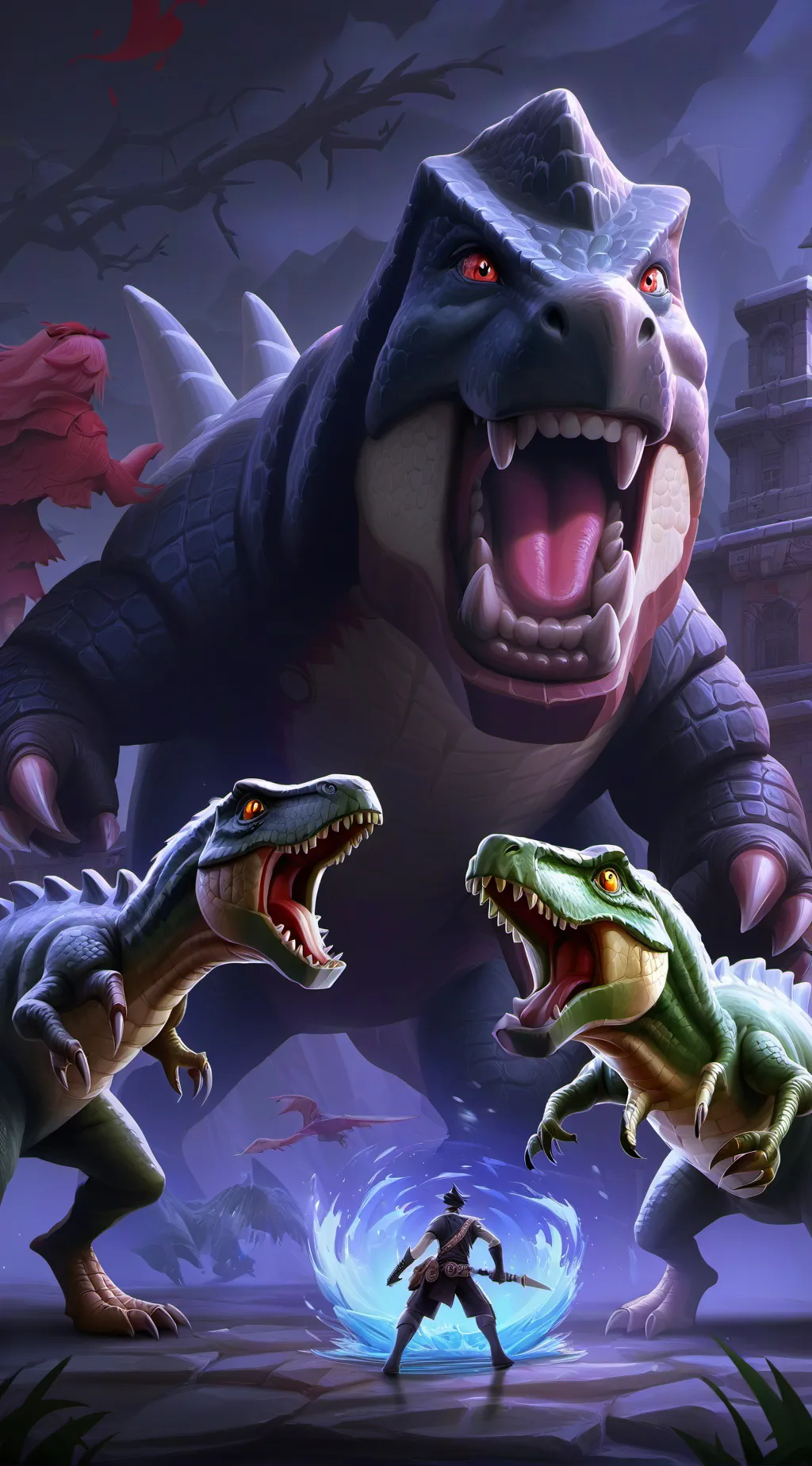 ai character: dinosaurs background