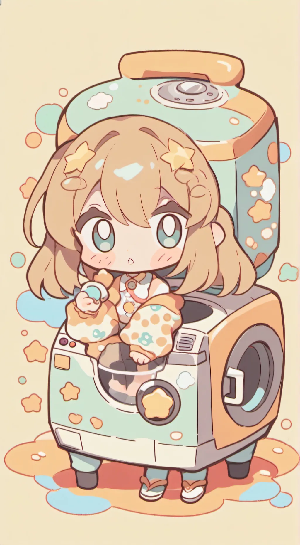 ai character: washing machine background