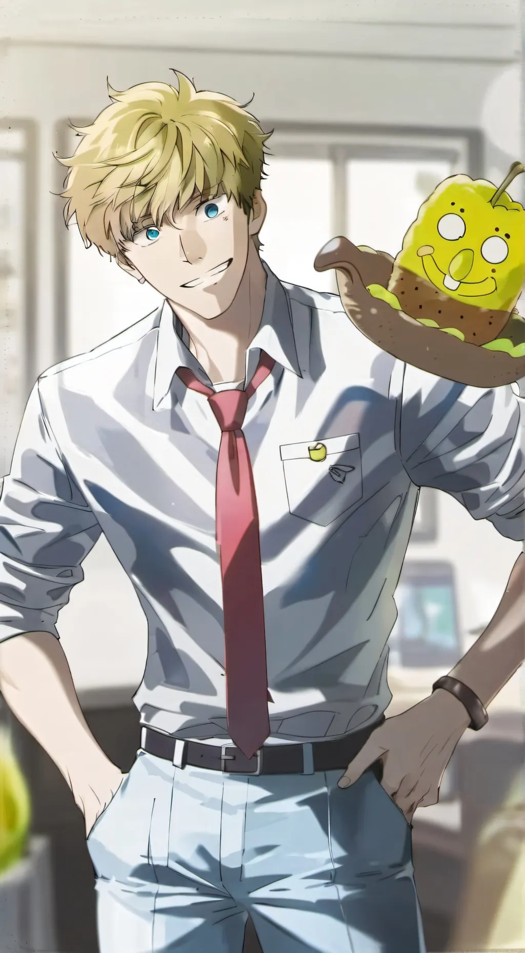 ai character: SPONGEBOB SQUAREPA background