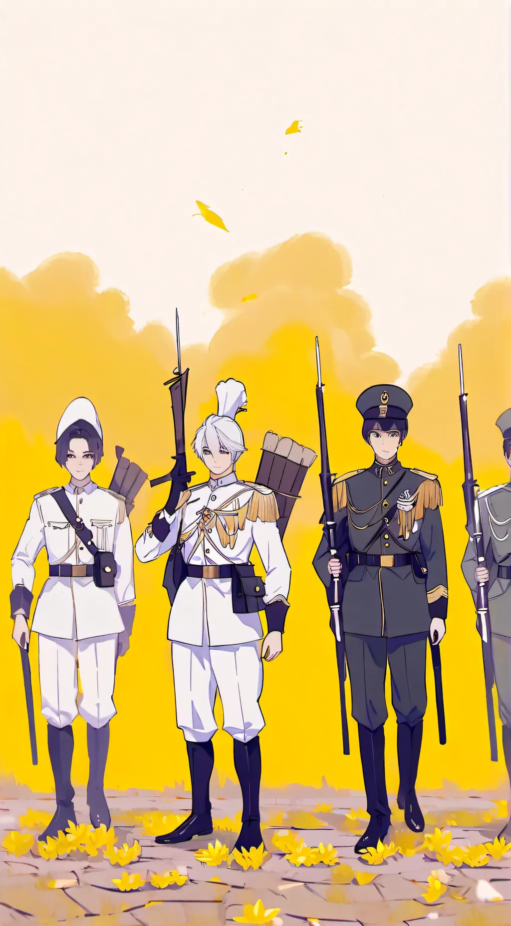 ai character: Army men Civil War background