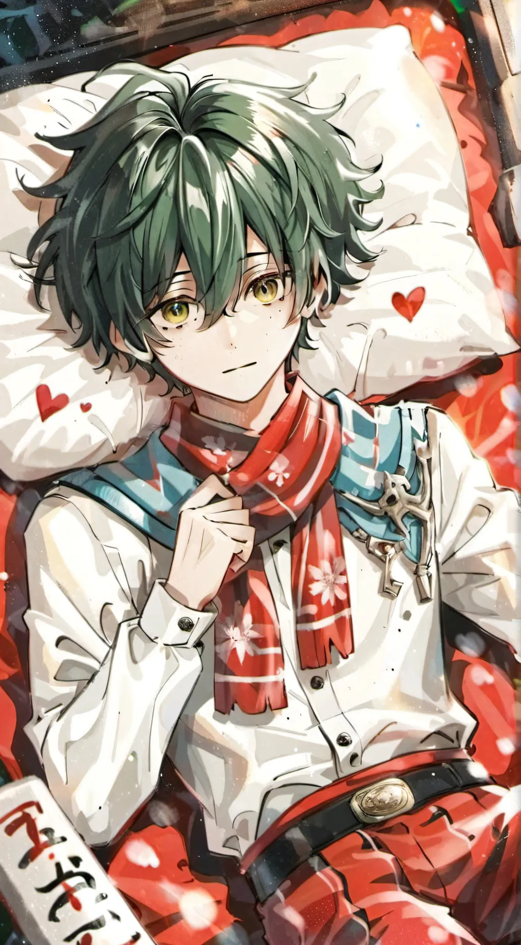 ai character: Deku asleep  background