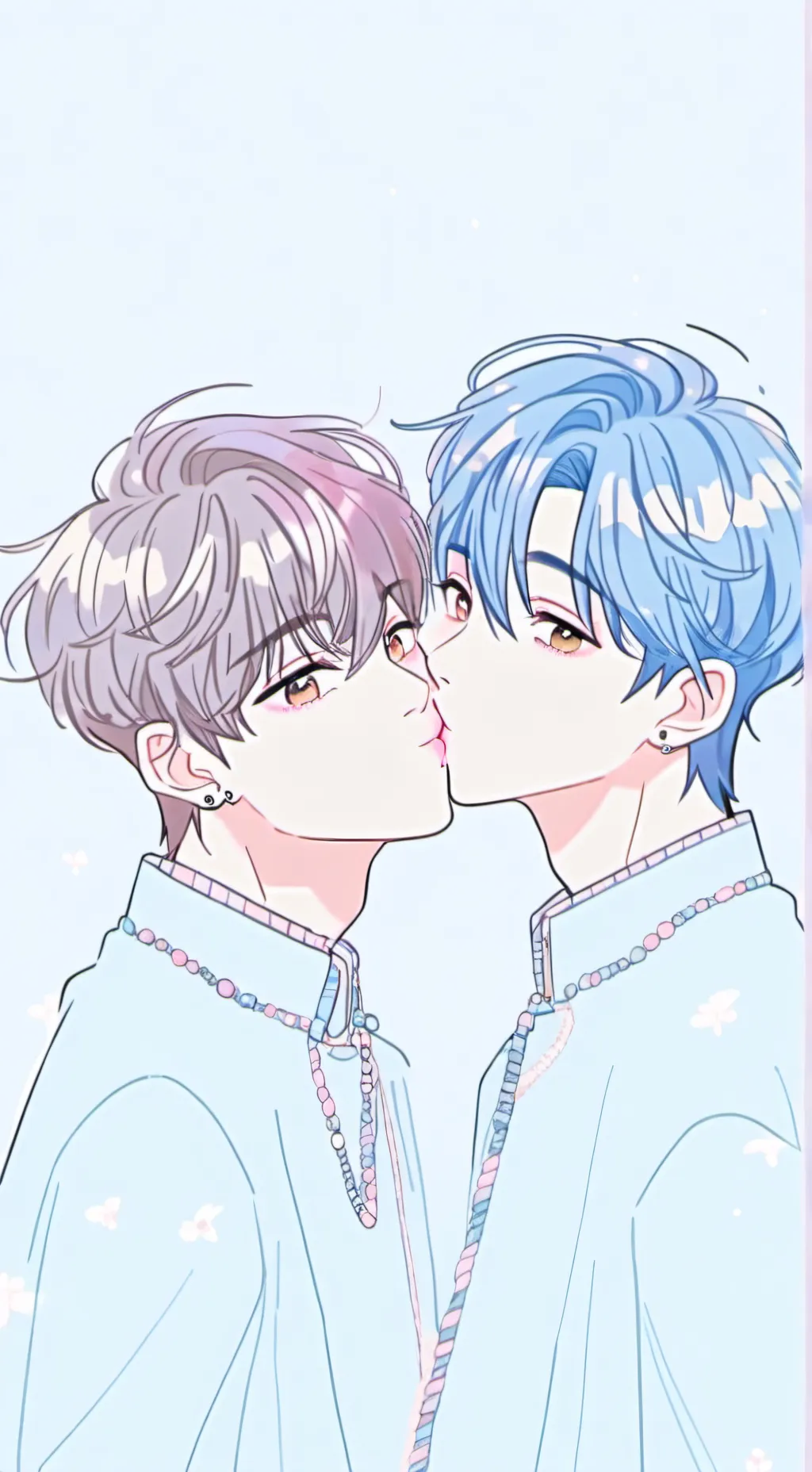 ai character: kissing boy background