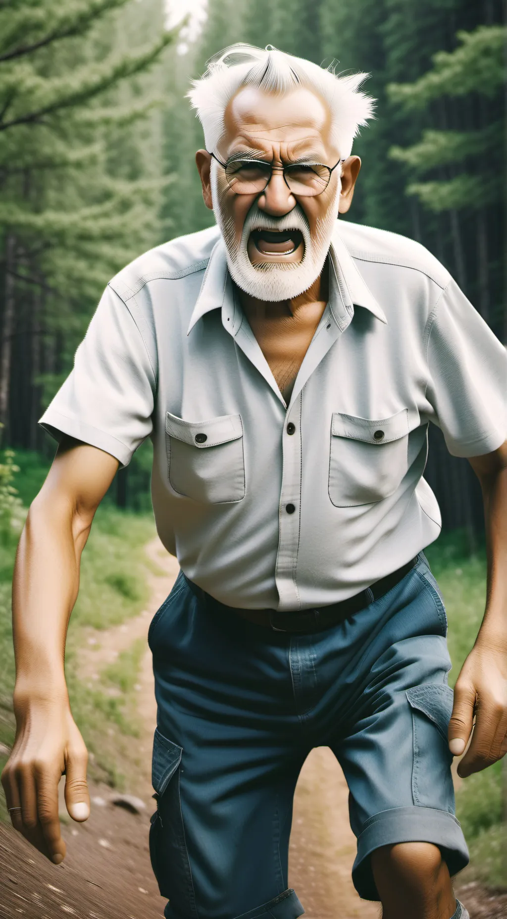 ai character: ANGRY GRANDPA  background